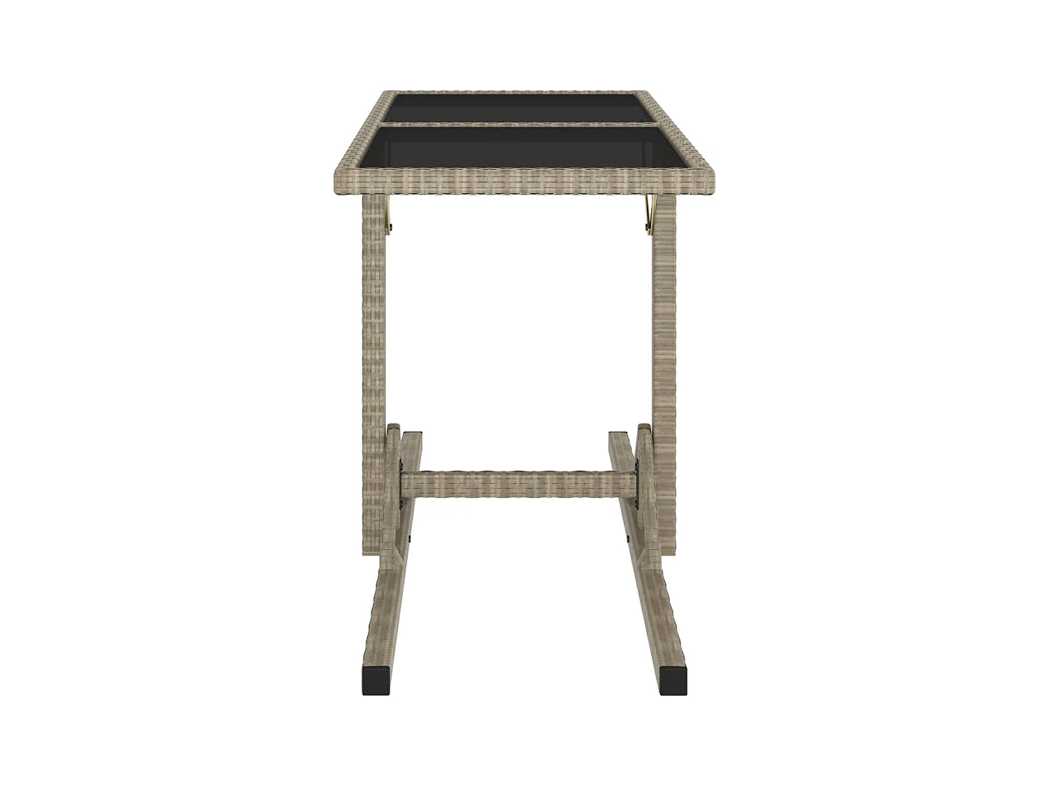 Beige tuintafel 110x53x72 cm Glas en geweven hars