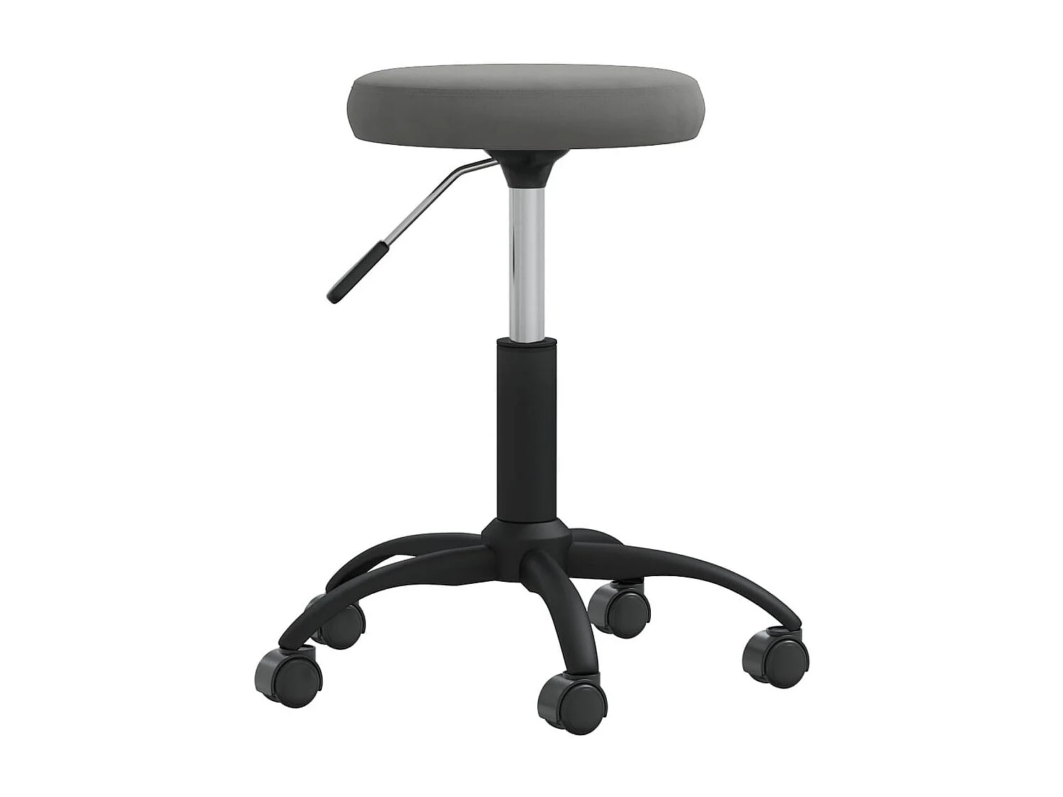 Silla de oficina giratoria de terciopelo gris oscuro