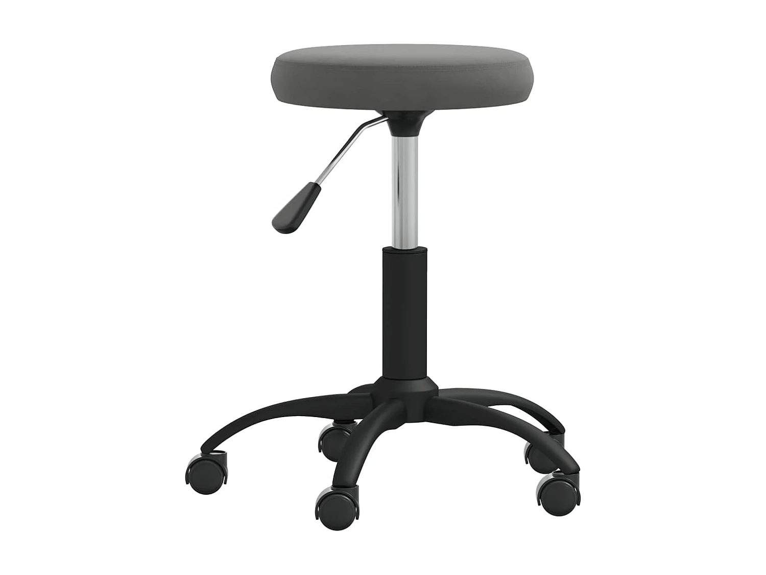 Silla de oficina giratoria de terciopelo gris oscuro