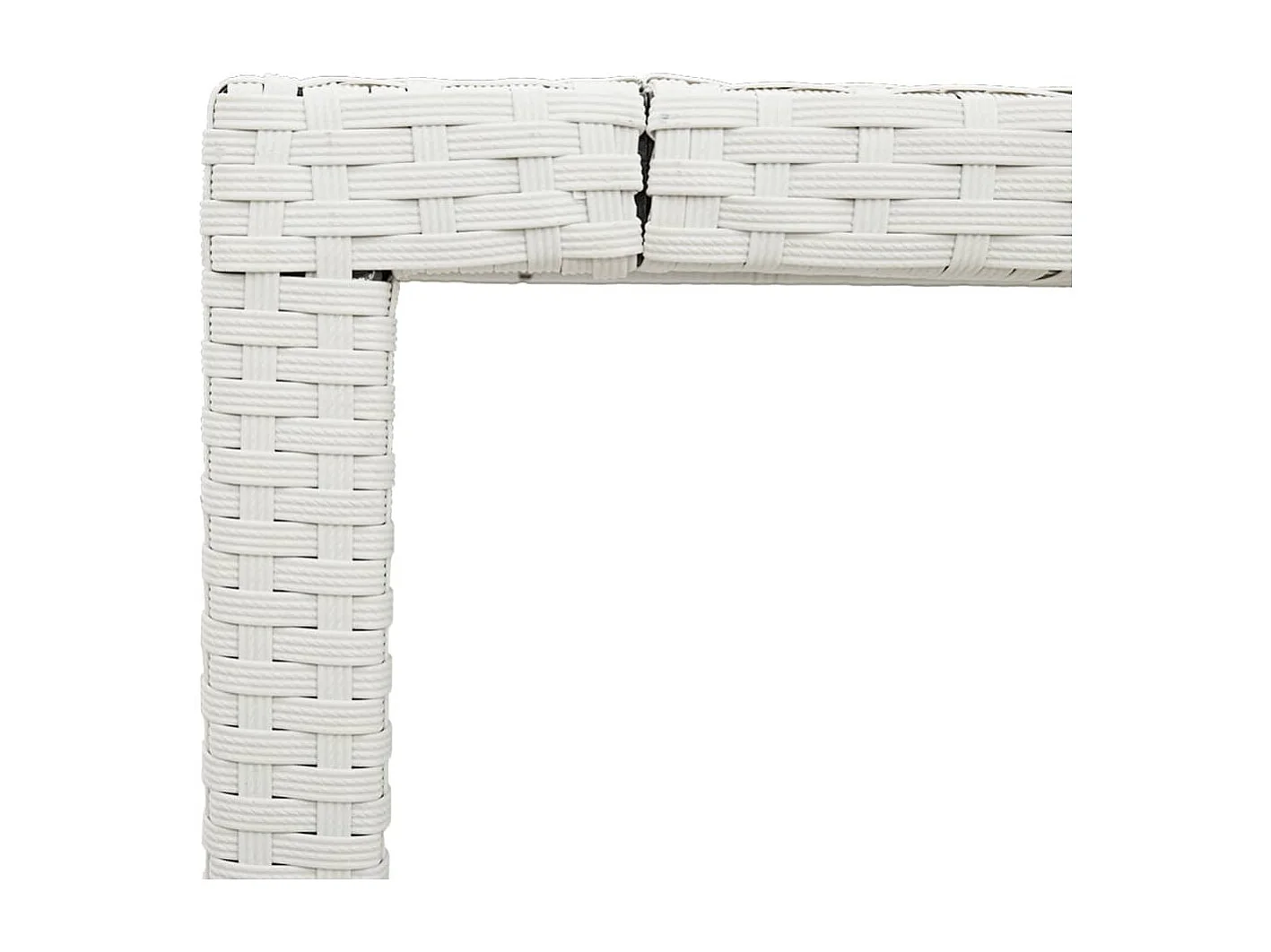 Tuintafel met wit glazen blad 90x90x75cm geweven hars