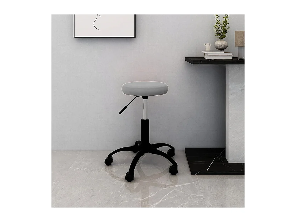 Silla de oficina giratoria de terciopelo gris claro