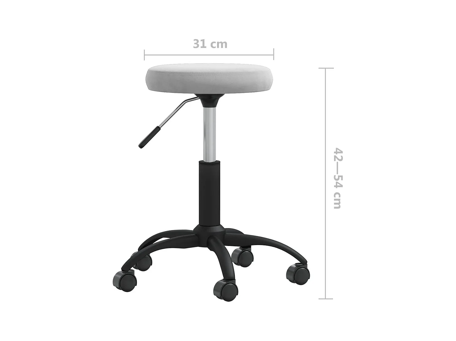 Silla de oficina giratoria de terciopelo gris claro