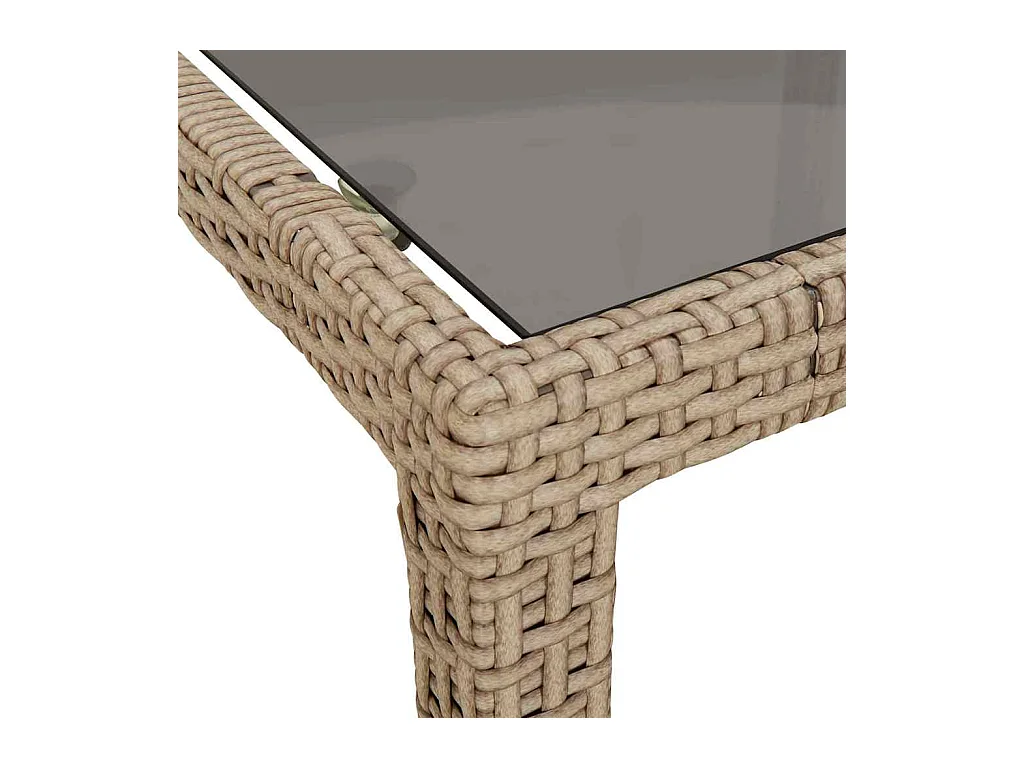Tavolo da pranzo da giardino Beige 250 x 100 x 75 cm Polyrattan