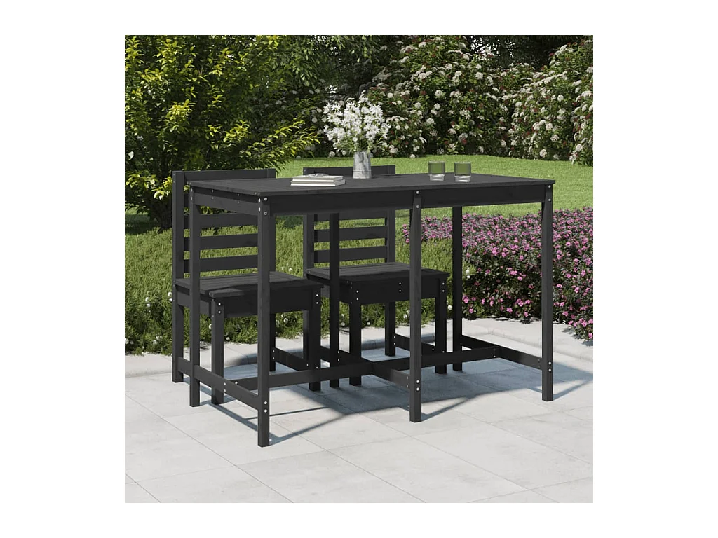 Grijze tuintafel 159,5x82,5x110 cm massief grenenhout