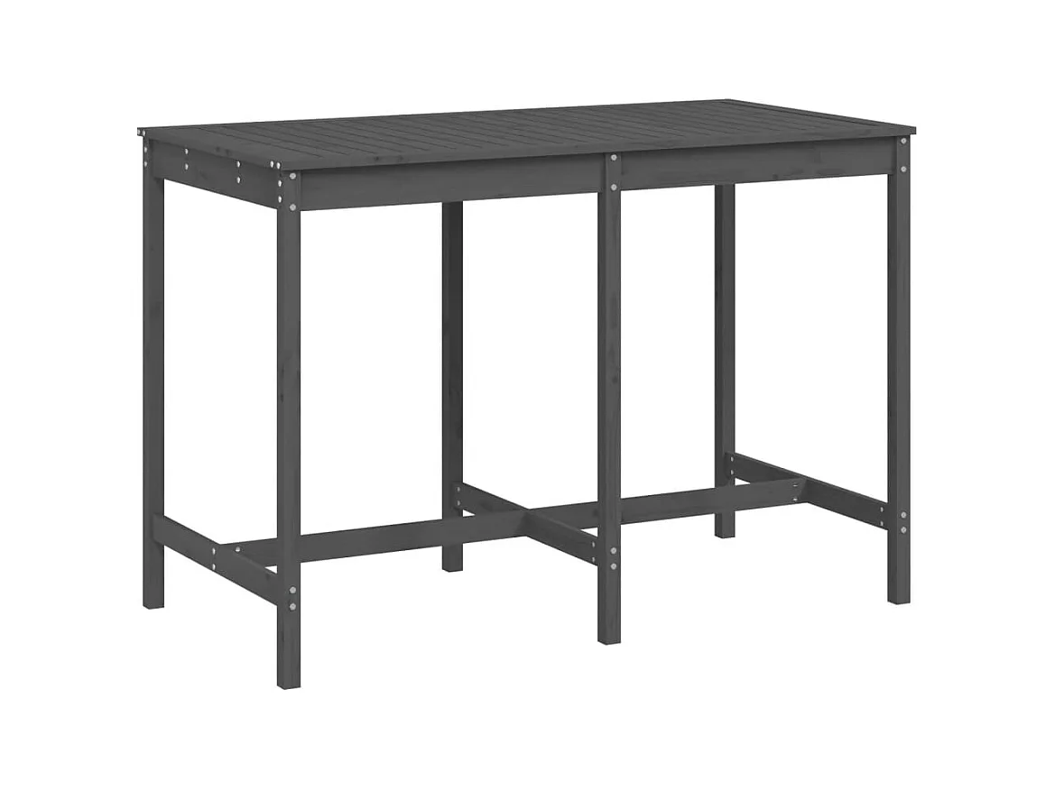 Grijze tuintafel 159,5x82,5x110 cm massief grenenhout