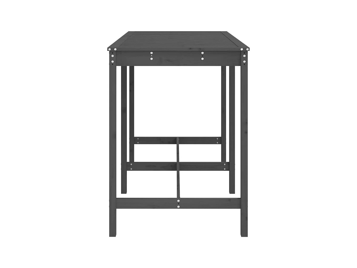 Grijze tuintafel 159,5x82,5x110 cm massief grenenhout