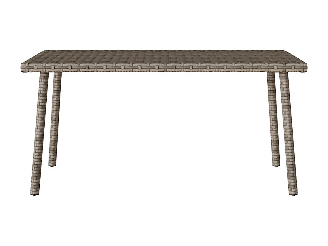 Table basse de jardin rectangulaire gris 80x40x37 cm rotin