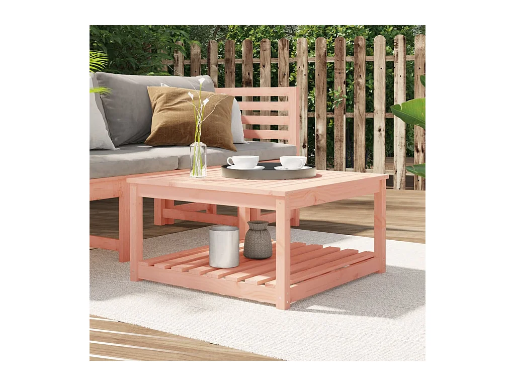 Mesa de jardín 82,5x82,5x45 cm madera maciza de abeto Douglas