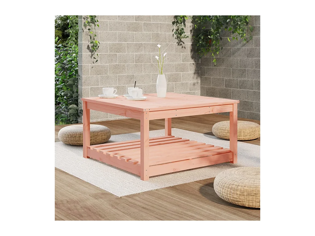 Mesa de jardín 82,5x82,5x45 cm madera maciza de abeto Douglas