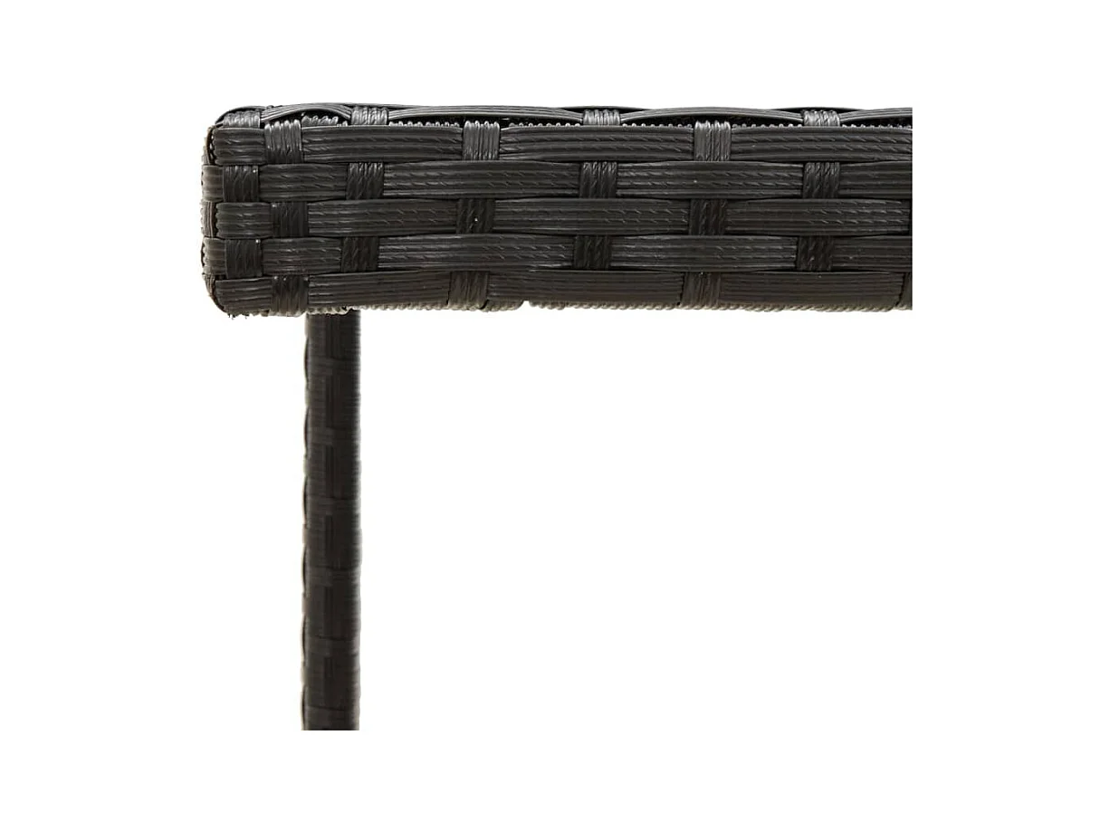 Tavolo da giardino nero 109x107x74 cm Resina intrecciata e vetro