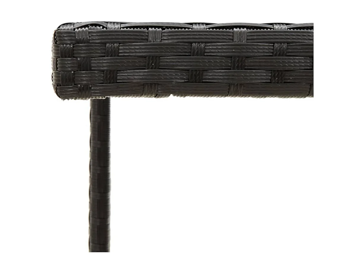 Tavolo da giardino nero 109x107x74 cm Resina intrecciata e vetro