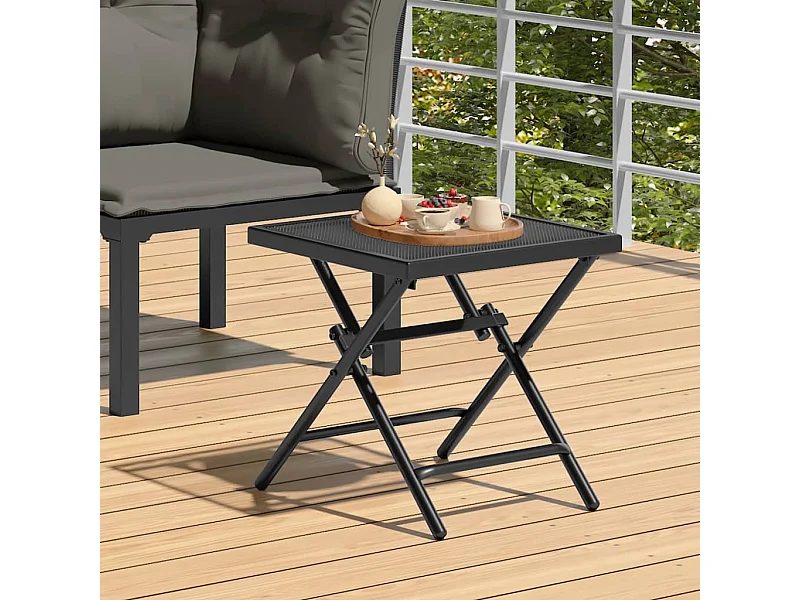 Tavolo da giardino pieghevole antracite 38x38x38 cm Rete in acciaio