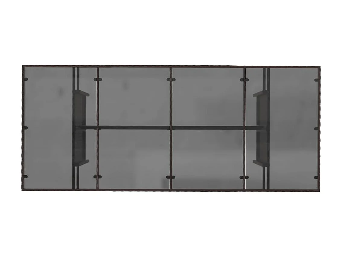 Tuintafel met bruin glazen blad en gevlochten hars