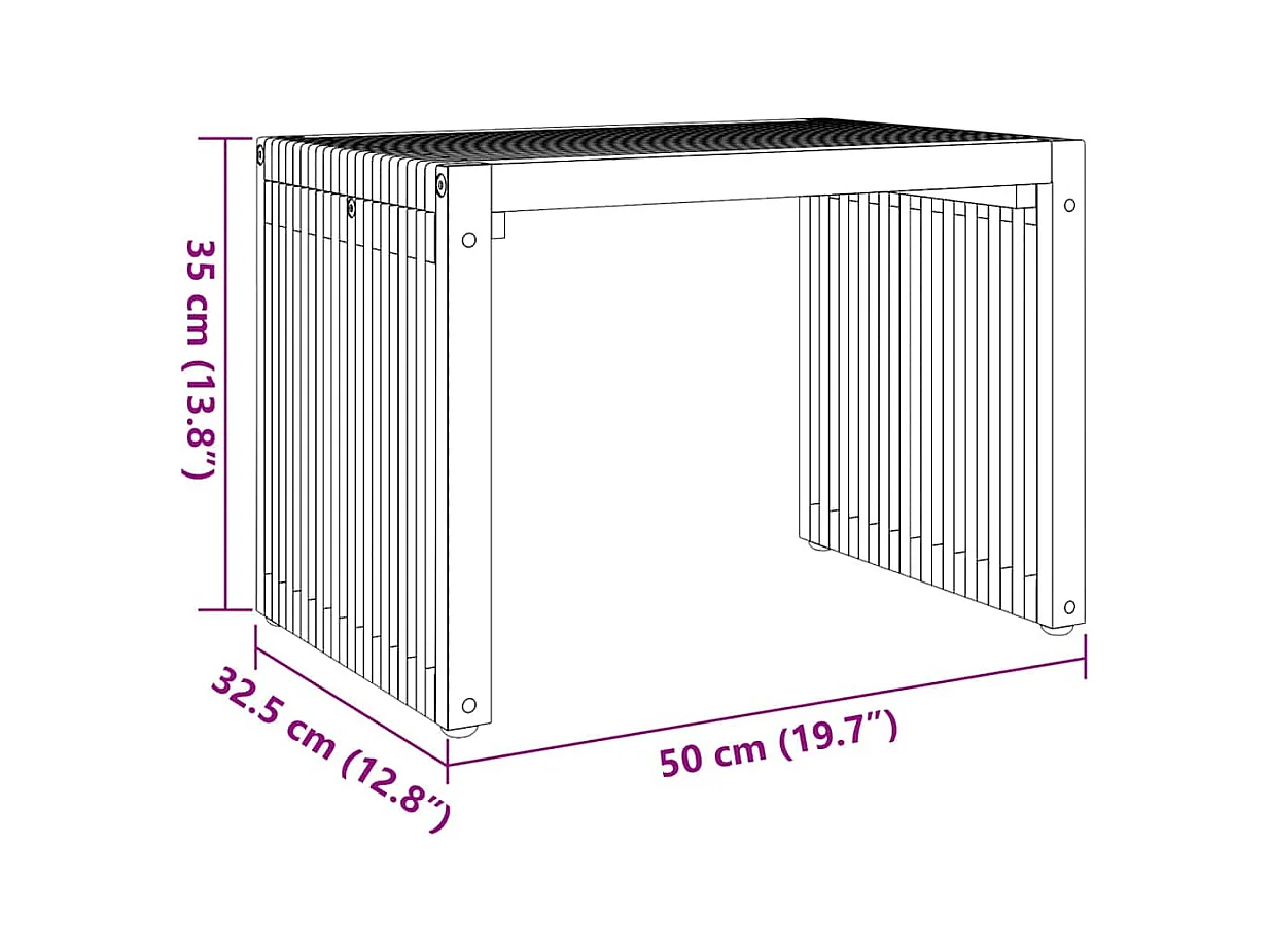 Table d'appoint de jardin Marron 50 x 32.5 x 35 cm