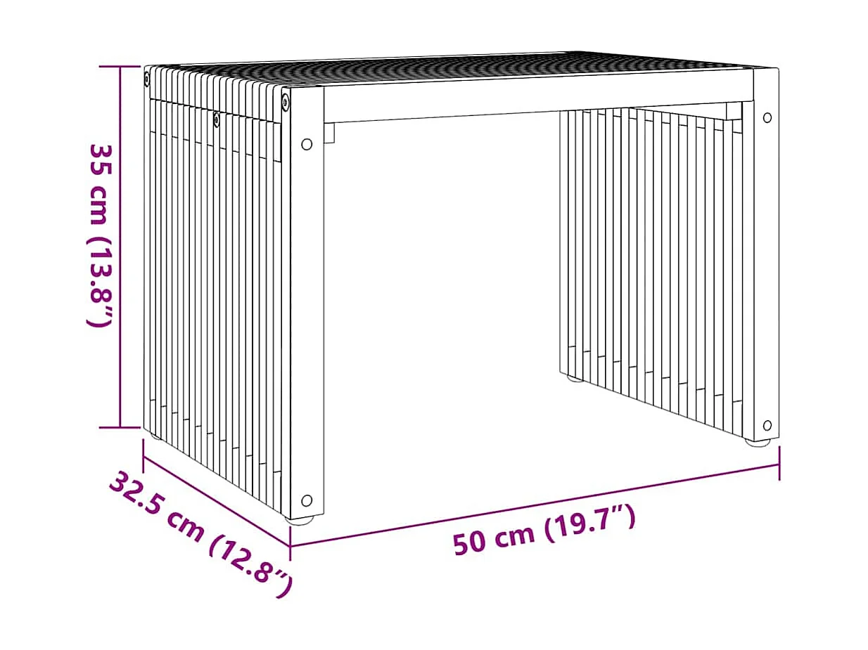 Table d'appoint de jardin Marron 50 x 32.5 x 35 cm