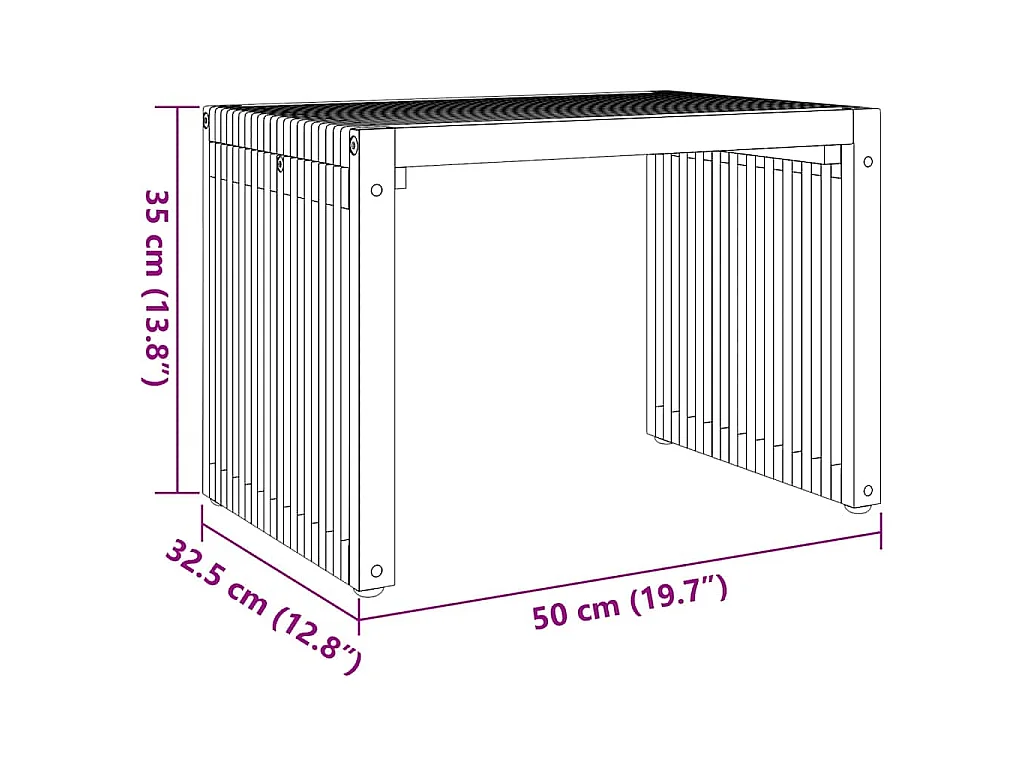 Tuintafel Bruin 50 x 32,5 x 35 cm
