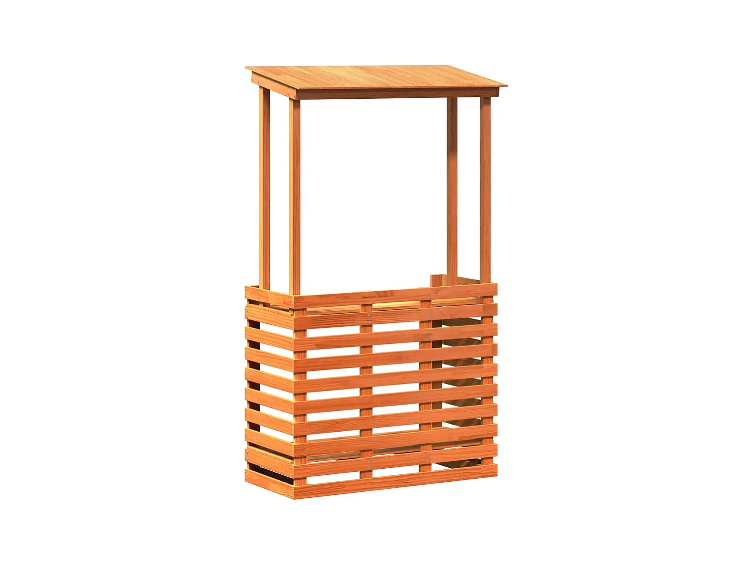 Table de bar d'extérieur avec toit marron bois massif