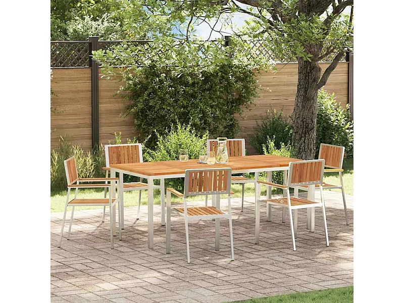 Juego de comedor de jardín de 7 piezas