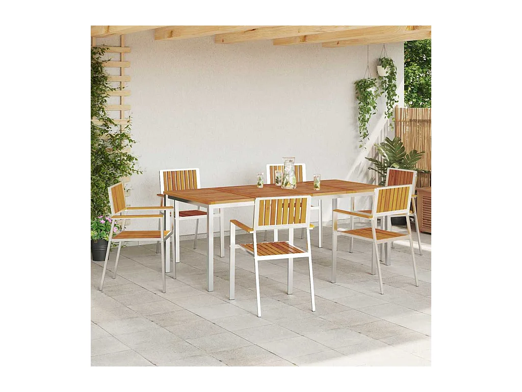 Juego de comedor de jardín de 7 piezas