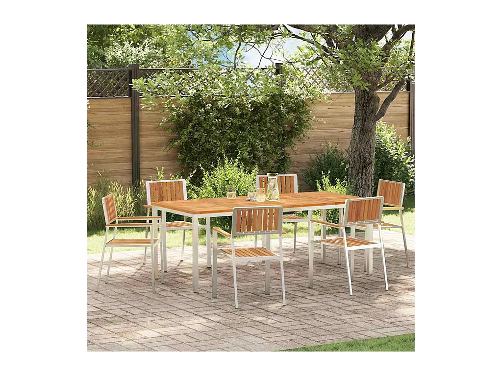 Ensemble de salle à manger pour jardin 7 pcs