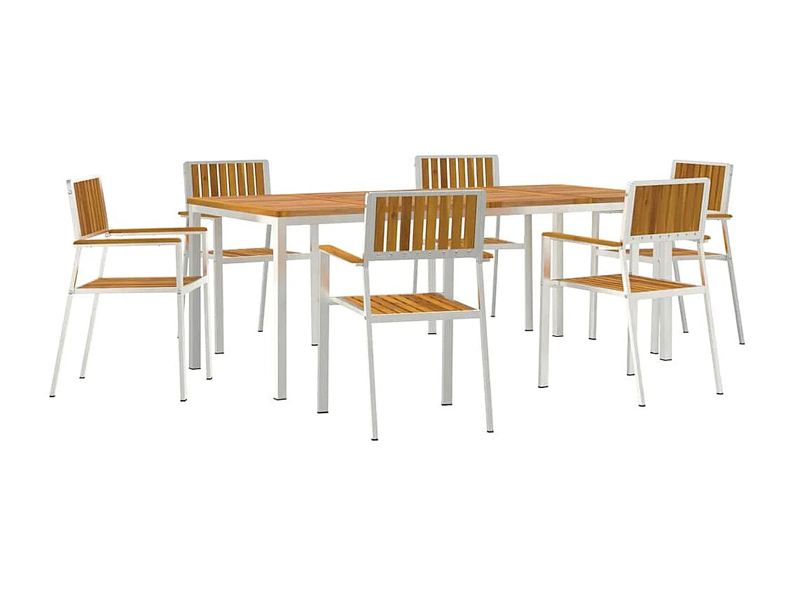 Juego de comedor de jardín de 7 piezas