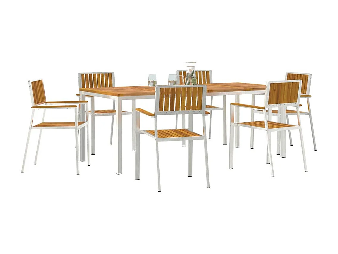 Juego de comedor de jardín de 7 piezas