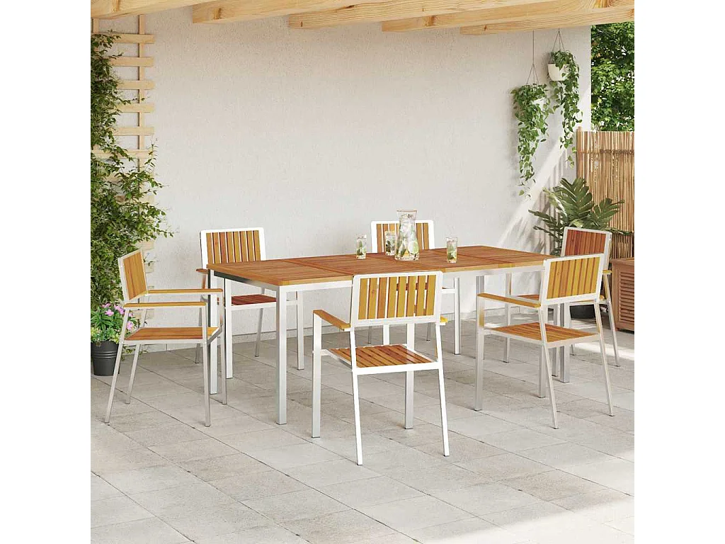 Juego de comedor de jardín de 7 piezas