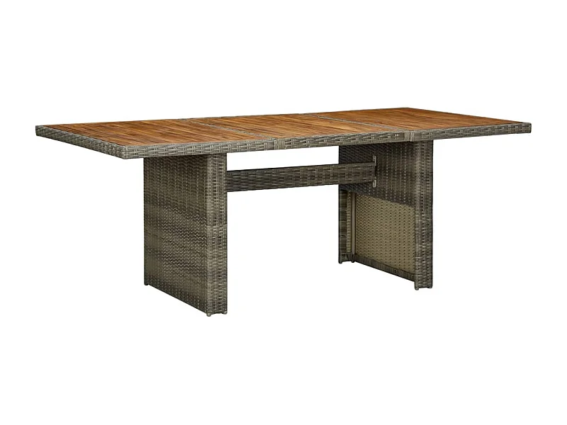 Tavolo da giardino marrone in resina intrecciata e legno massello di acacia