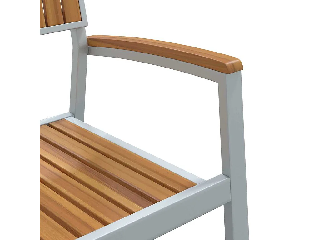 Ensemble de salle à manger pour jardin 7 pcs Gris et marron