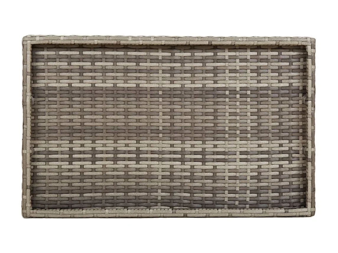 Piano tavolo pieghevole grigio 65x40x75 cm in resina intrecciata