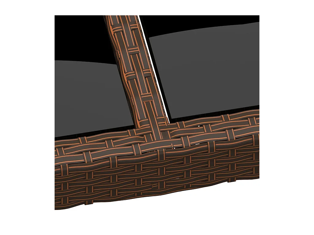 Tuintafel met glazen blad Bruin 200x150x75 cm Rotan