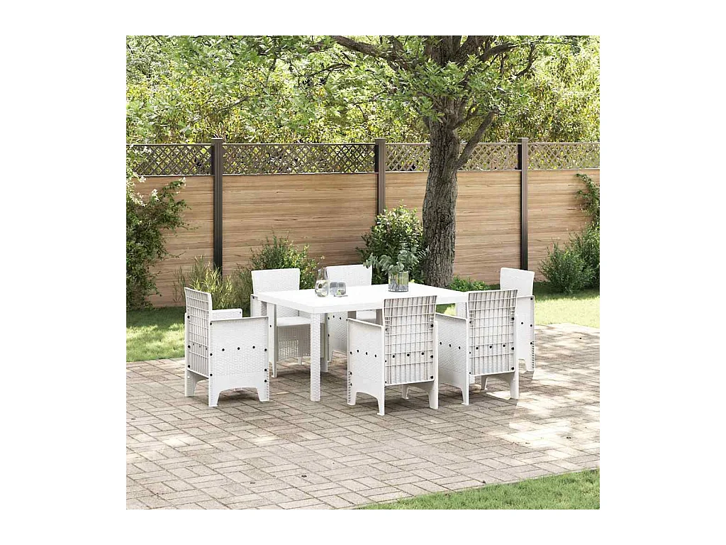 Table de Jardin Blanc 150 x 100 x 73 cm polyrotin