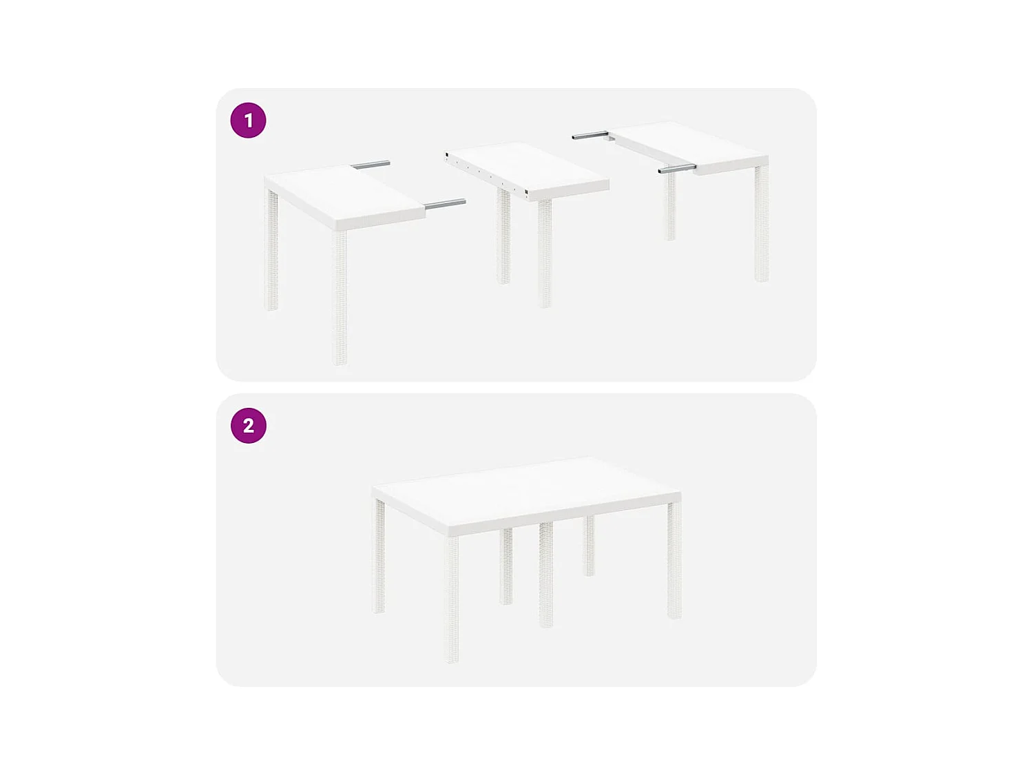 Table de Jardin Blanc 150 x 100 x 73 cm polyrotin