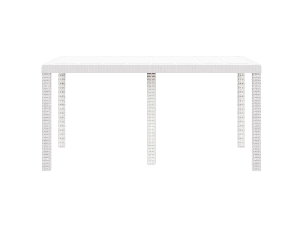 Tavolo da giardino bianco 150 x 100 x 73 cm in polyrattan