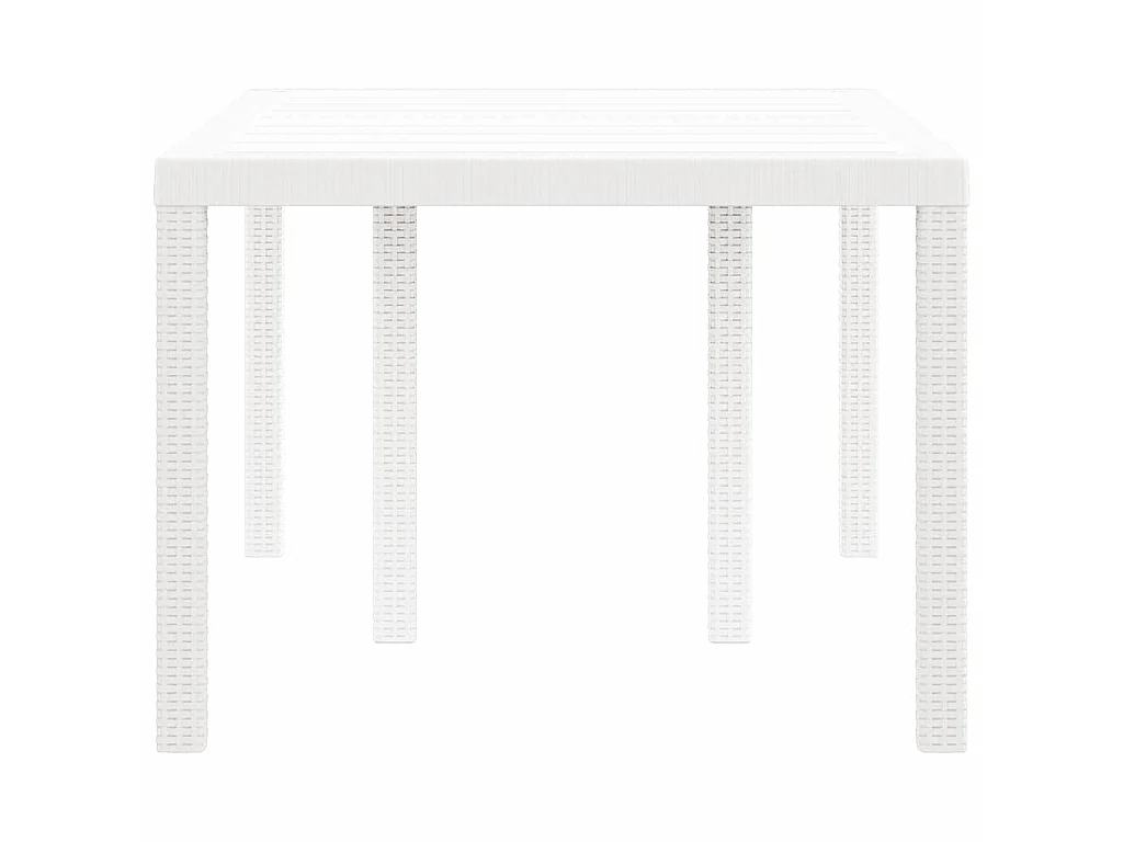 Tavolo da giardino bianco 150 x 100 x 73 cm in polyrattan