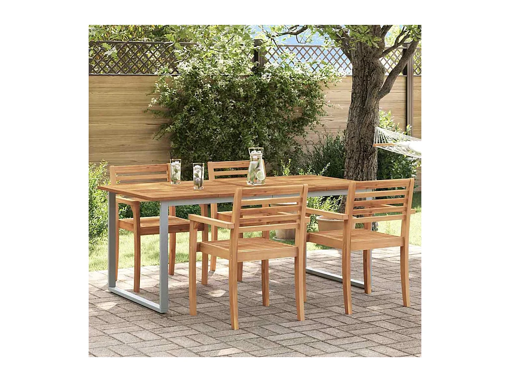 Table de jardin pour repas Gris 180 x 90 x 75 cm