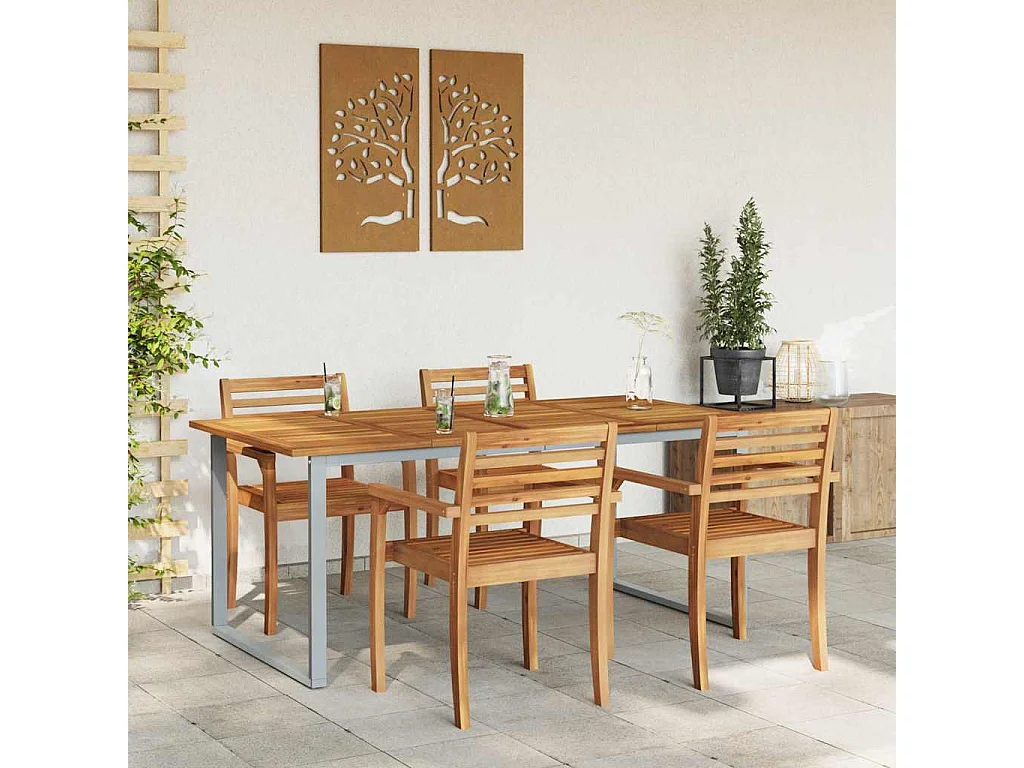 Mesa de comedor de jardín Gris 180 x 90 x 75 cm