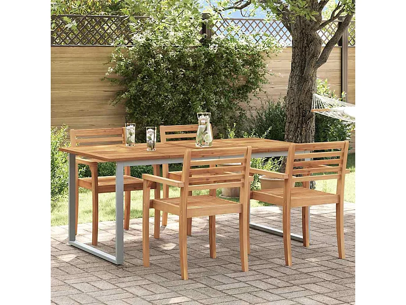Table de jardin pour repas Gris 180 x 90 x 75 cm