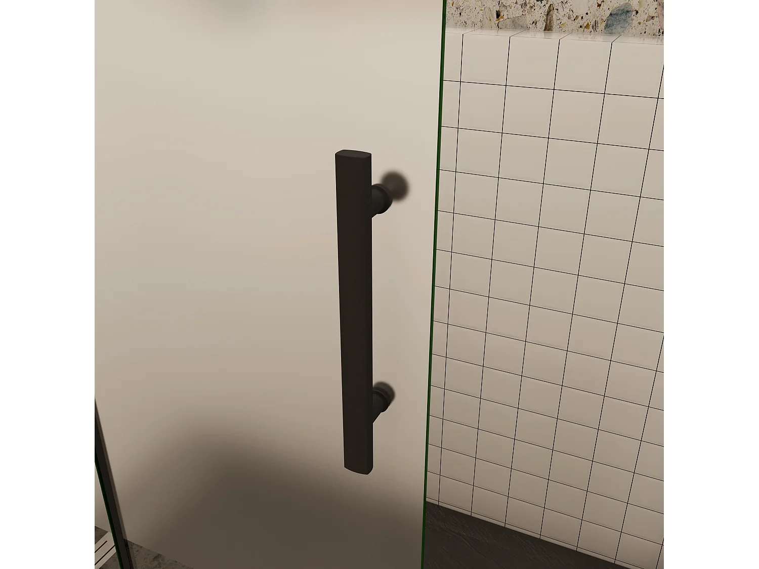 110x195cm Schwarz Walkin Dusche Falttür Duschwand Duschtür