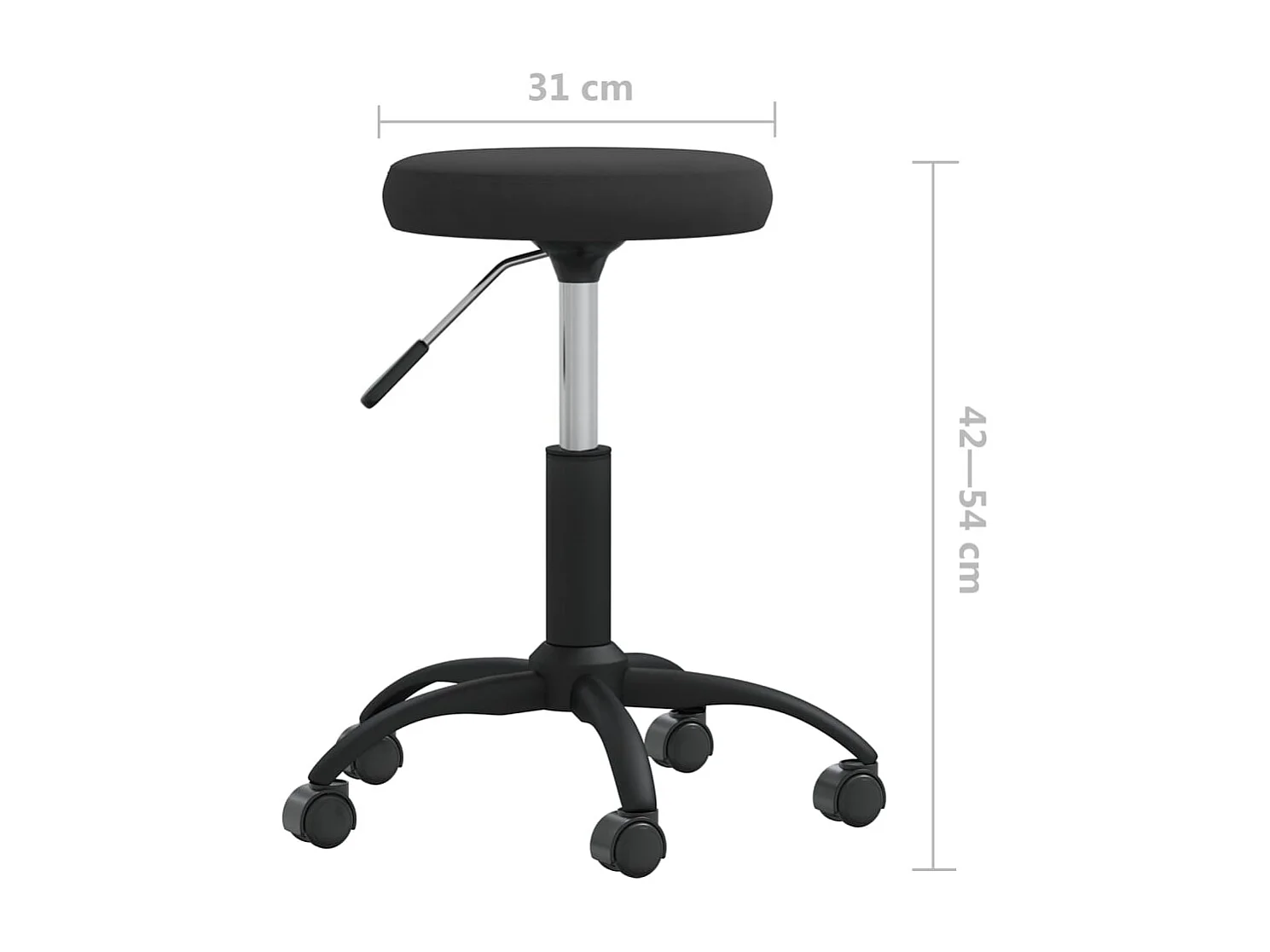 Silla de oficina giratoria de terciopelo negro
