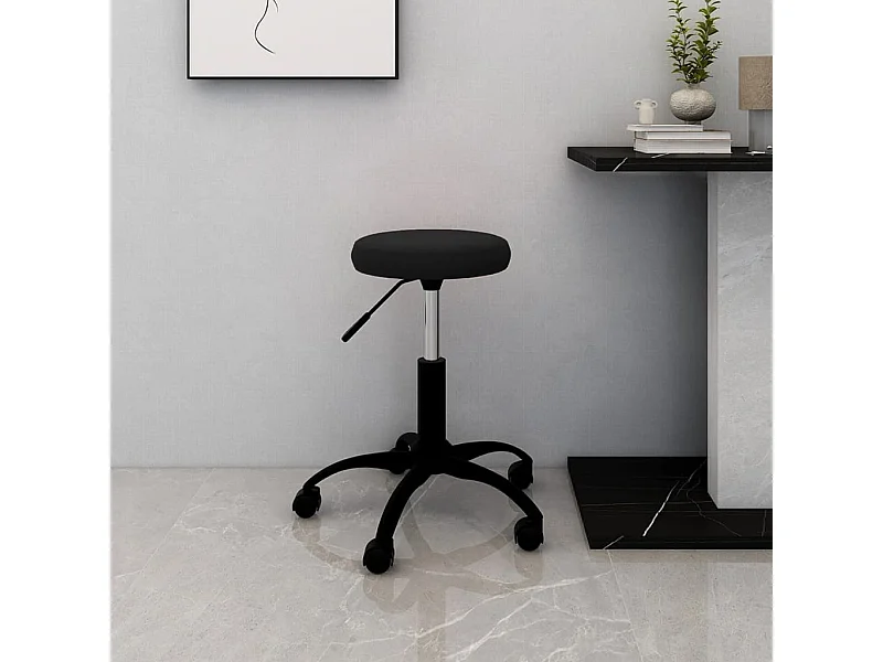 Silla de oficina giratoria de terciopelo negro