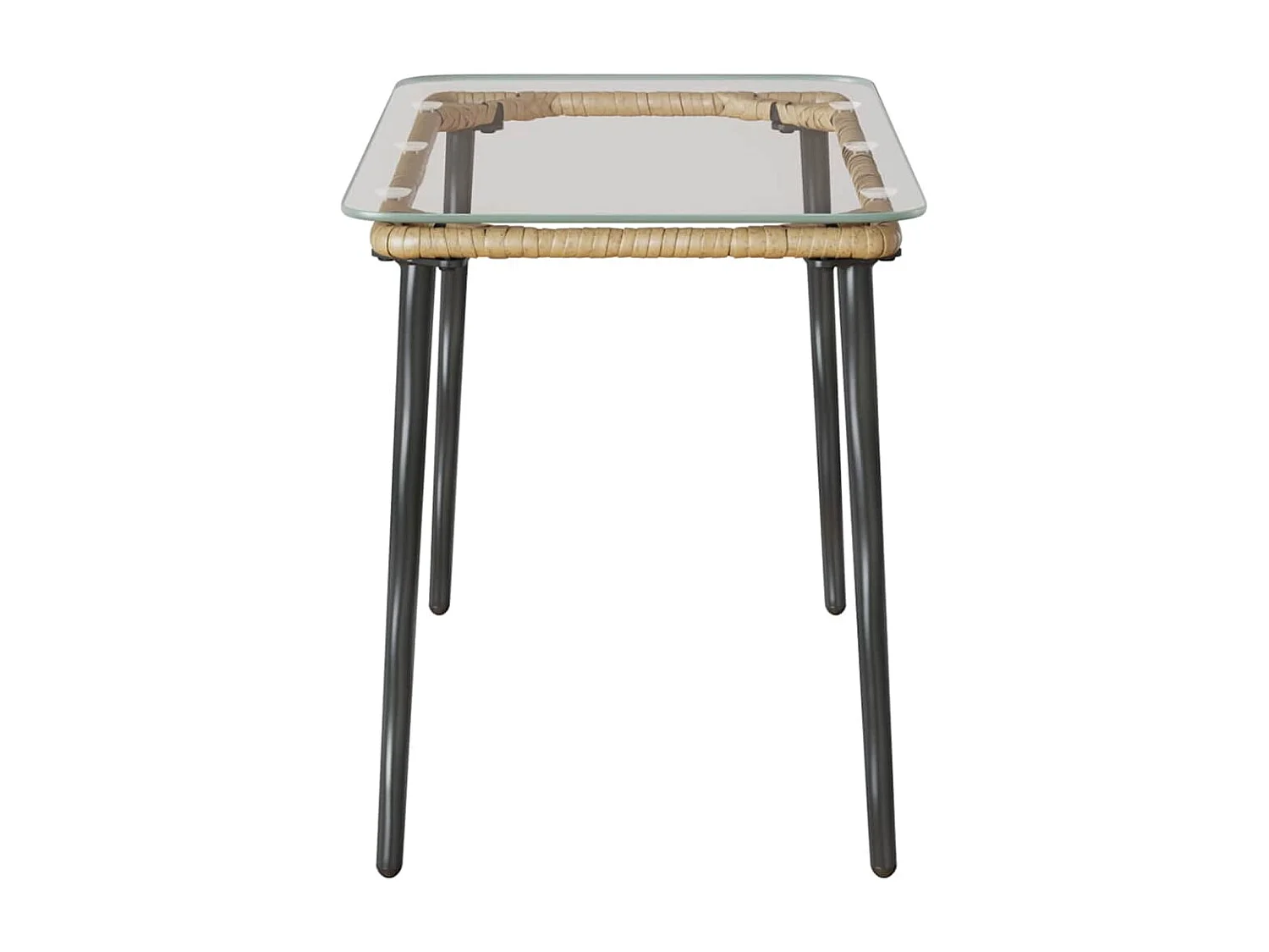 Table de Jardin Naturel 80 x 40 x 45.5 cm Poly rotin