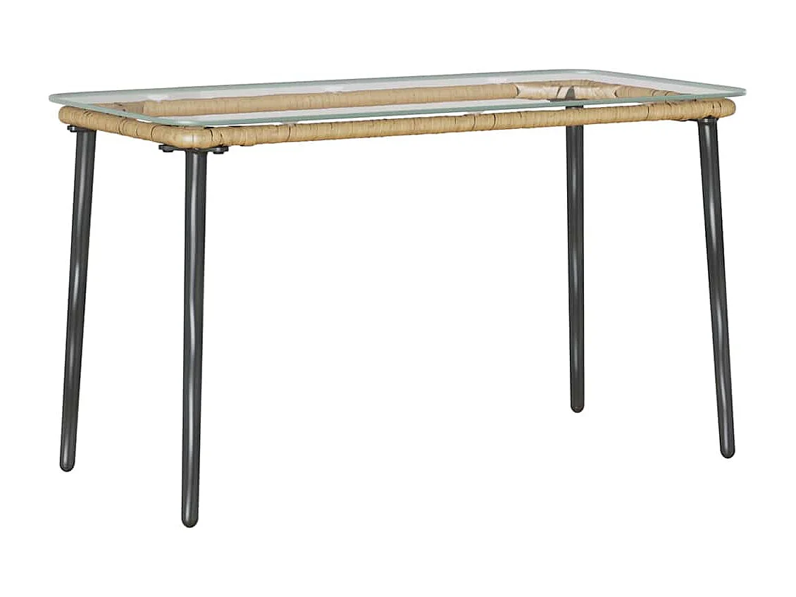 Table de Jardin Naturel 80 x 40 x 45.5 cm Poly rotin
