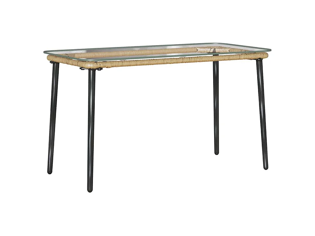 Tavolo da giardino naturale 80 x 40 x 45,5 cm in polyrattan