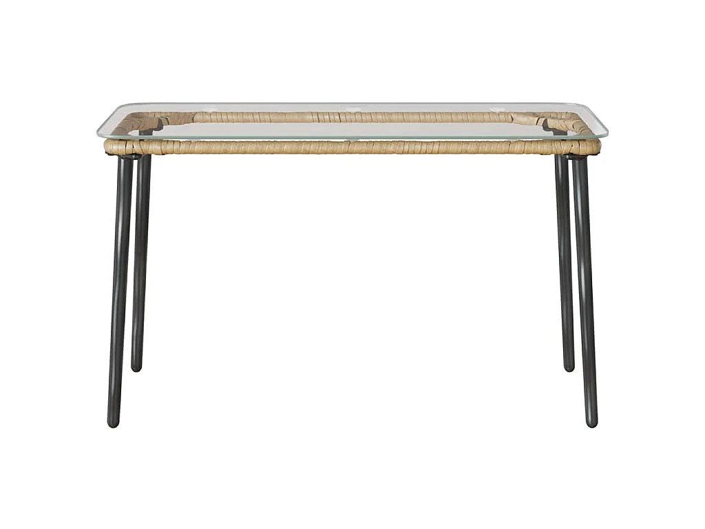 Tavolo da giardino naturale 80 x 40 x 45,5 cm in polyrattan