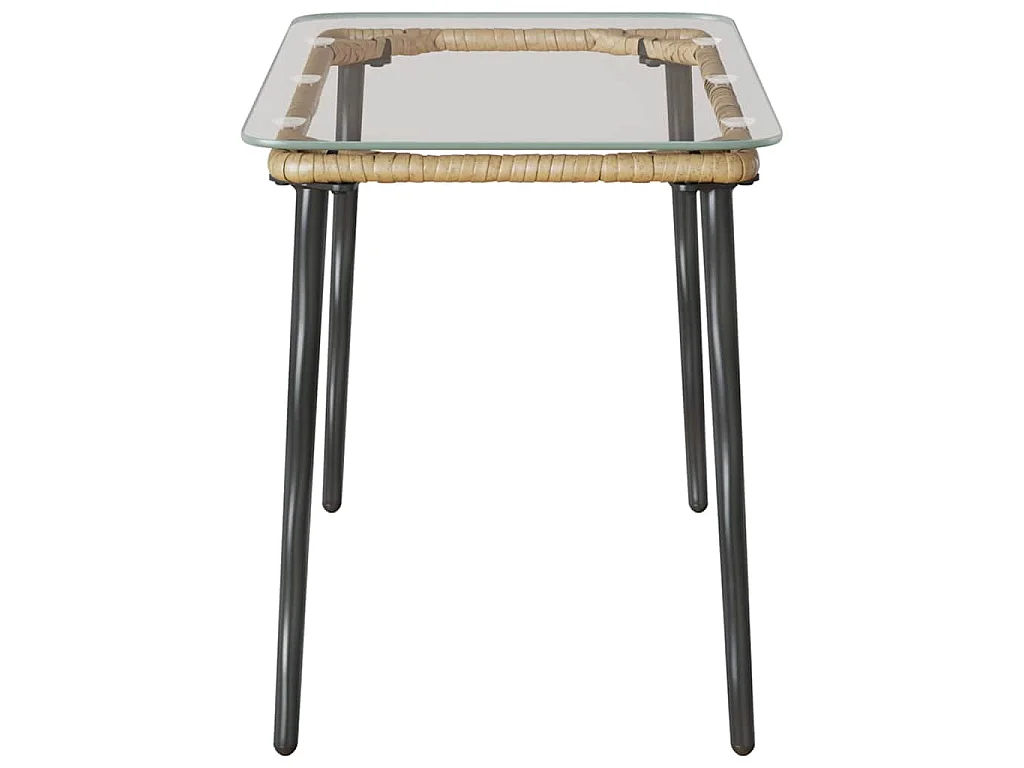 Tavolo da giardino naturale 80 x 40 x 45,5 cm in polyrattan