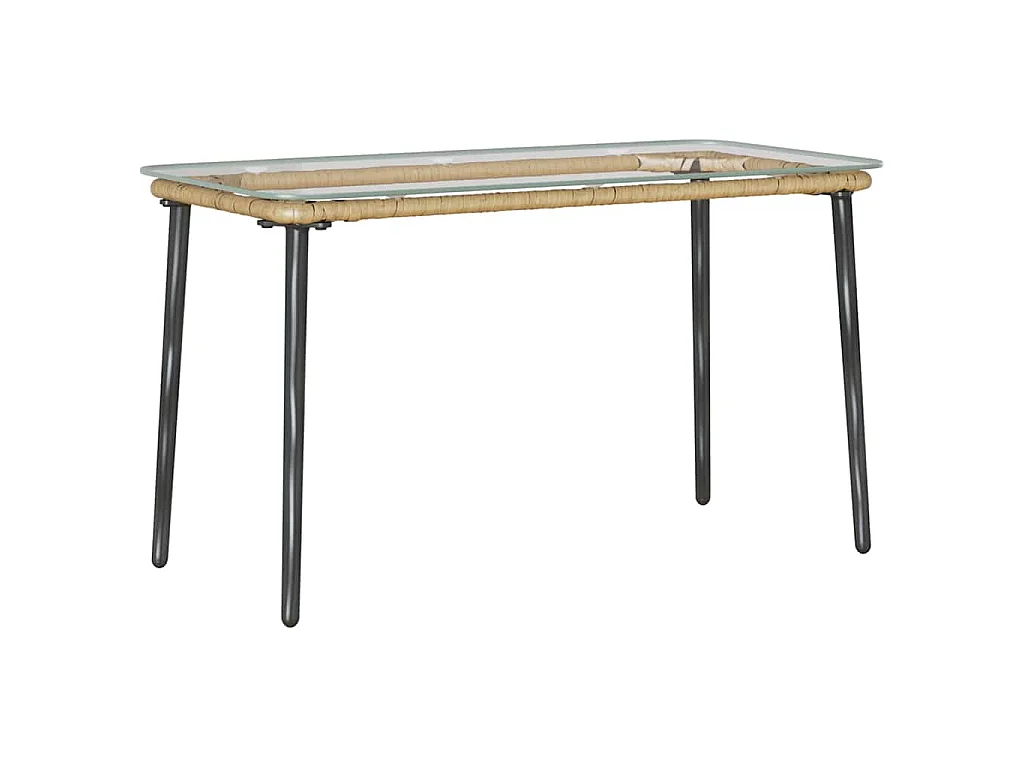 Tavolo da giardino naturale 80 x 40 x 45,5 cm in polyrattan