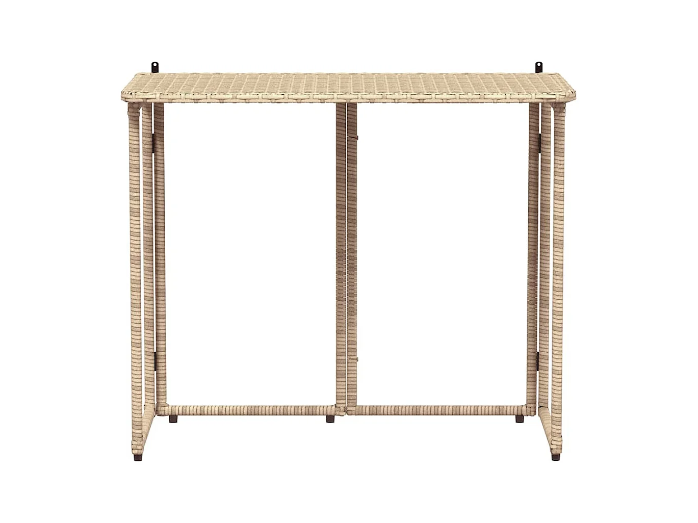 Table de jardin pliante beige 90 x 51 x 75 cm polyrotin