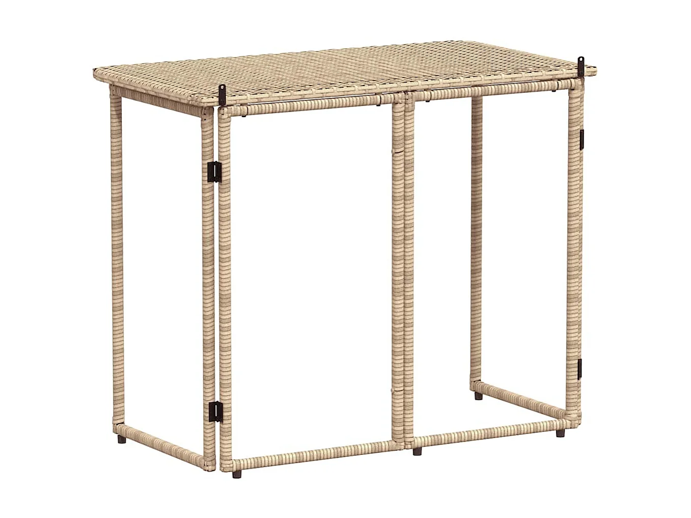 Table de jardin pliante beige 90 x 51 x 75 cm polyrotin