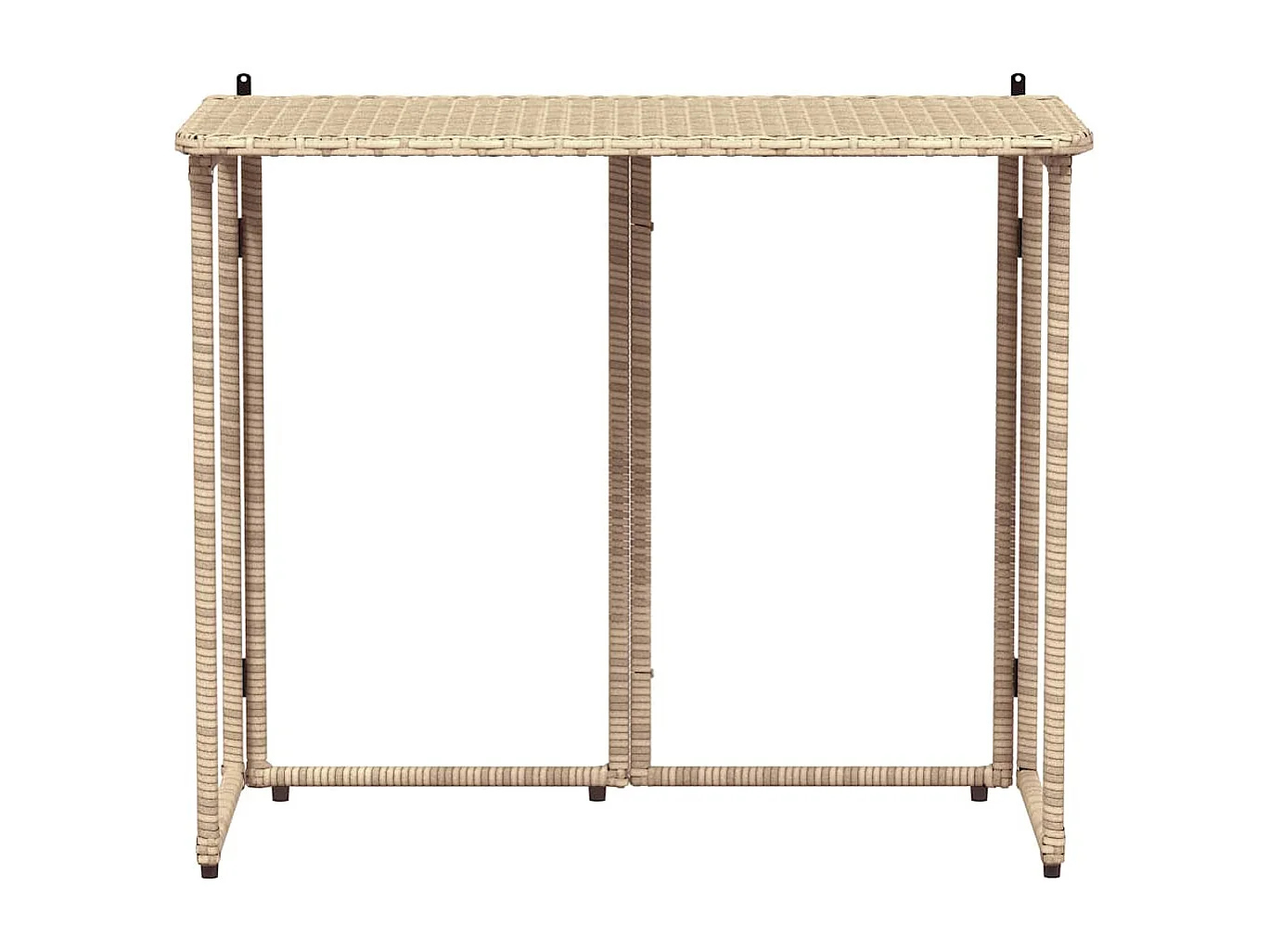 Table de jardin pliante beige 90 x 51 x 75 cm polyrotin